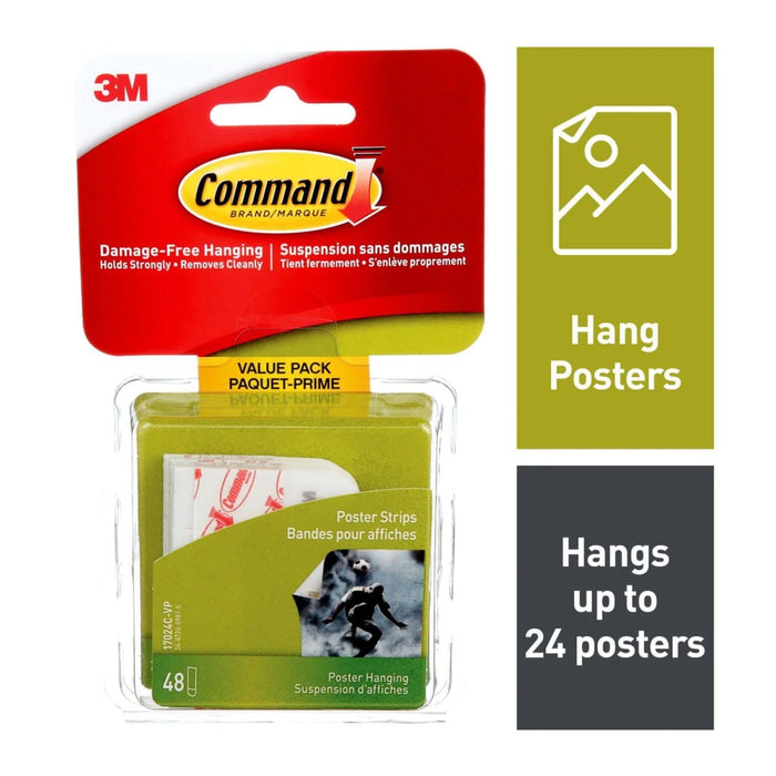 3M Command Poster Strips 17024C - VP, Medium 48 pack