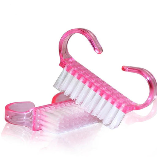Acrylic Handle Grip Nail Brush, Implement Cleaning Brushes, Assorted Colors Pack of 10