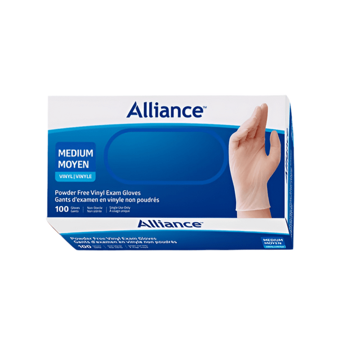 Alliance Disposable Vinyl Gloves, Medical Grade Exam Gloves, Medium
