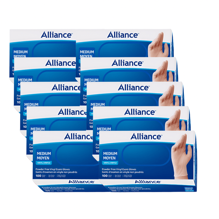 Alliance Disposable Vinyl Gloves, Medical Grade Exam Gloves, Medium