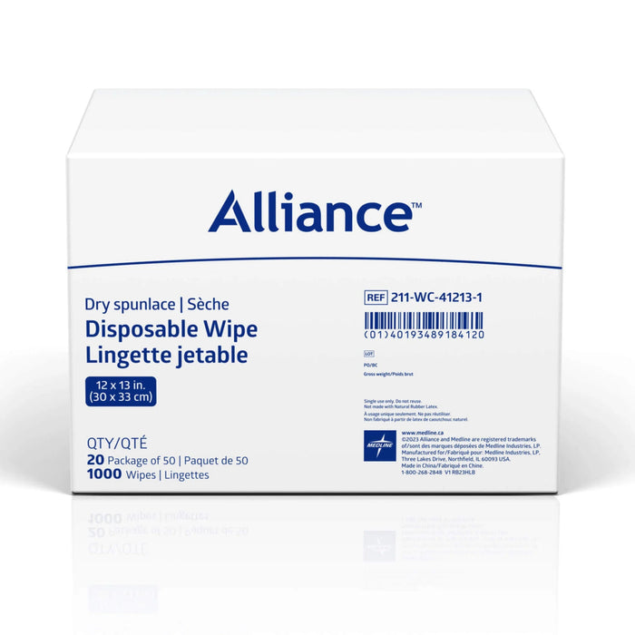 Alliance Dry Disposable Washcloths 12 x 13" Towels