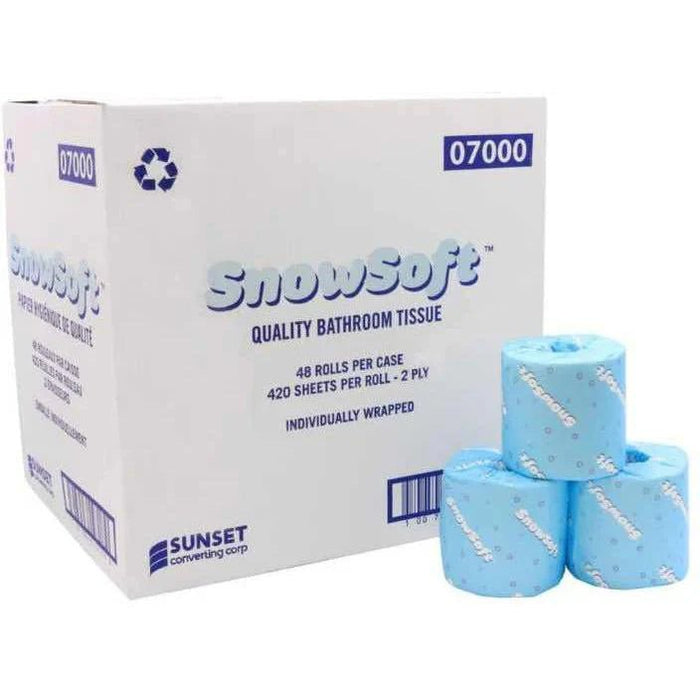Bathroom Tissue / Toilet Paper 2 - ply 420 Sheet Roll, Case of 48 rolls