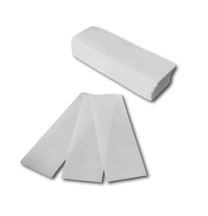 Depilatory Wax Strips, Pre Cut Non Woven 3” x 8”, 100 pieces