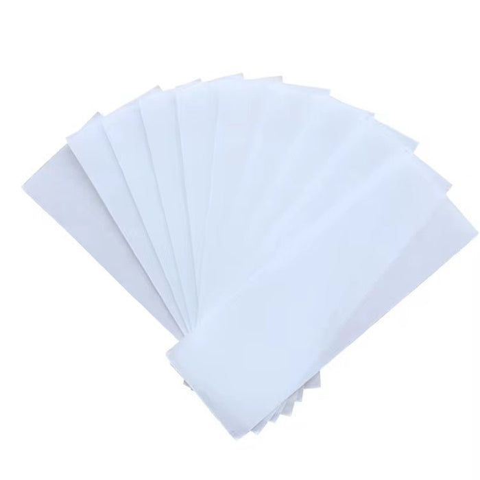 Depilatory Wax Strips, Pre Cut Non Woven 3” x 8”, 100 pieces