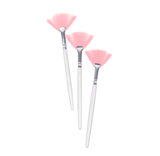 Facial Applicator Fan Brush, Pink Tip