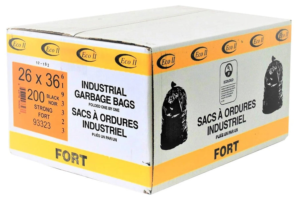Garbage Bags 26" X 36" Black, Case of 200