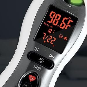 Infrared Thermometer DualScan Ultra Pulse Talking Ear & Forehead Thermometer with 10+ Features