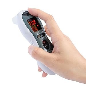 Infrared Thermometer DualScan Ultra Pulse Talking Ear & Forehead Thermometer with 10+ Features