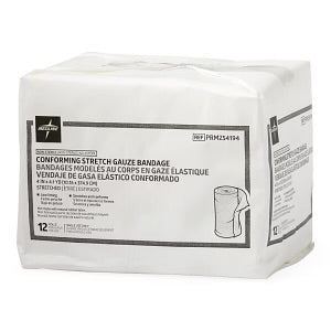 Medline Non Sterile Conforming Stretch Gauze Bandages, 4" x 4.1 yd