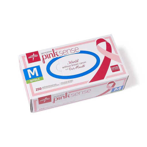 Medline Pink Sense Nitrile Gloves Powder - Free Box/250