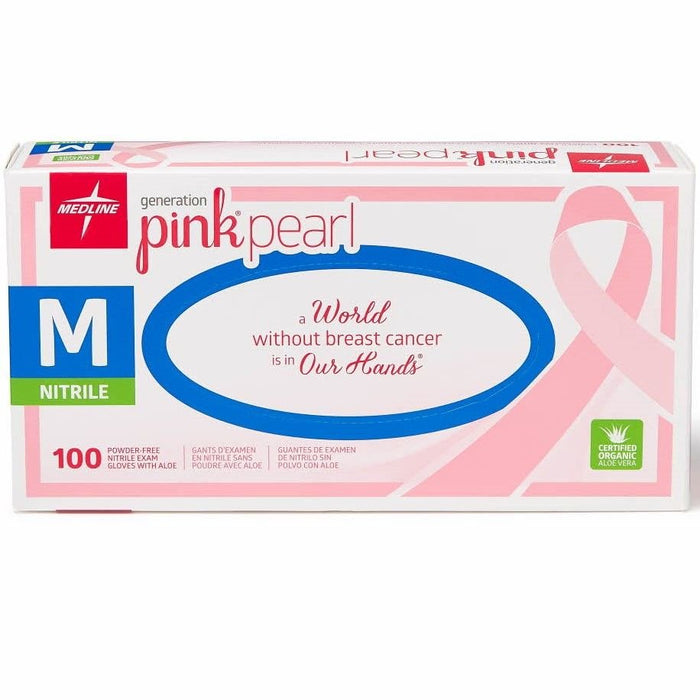 Medline PinkSense Pink Nitrile Gloves Powder Free Box/250