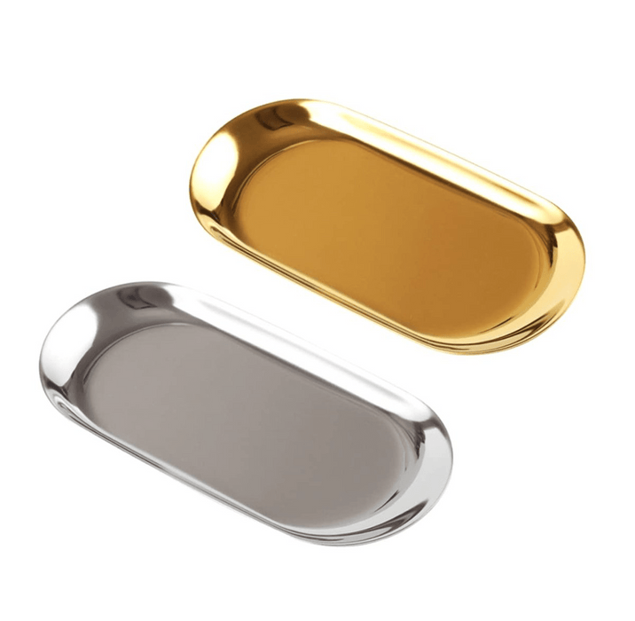 Oval Implement Tray, Stainless Steel