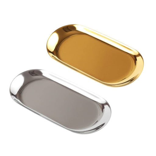 Oval Implement Tray, Stainless Steel