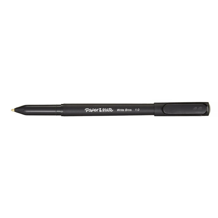 Paper Mate Ballpoint Pens, Write Bros. Black Ink Pens, Medium Point (1.0 mm), 10 Count