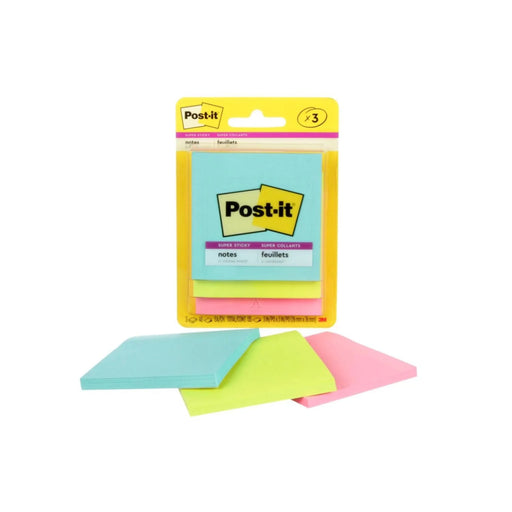 Post - it Super Sticky Notes 3 pack, 3 in x 3 in (76 mm x 76 mm)
