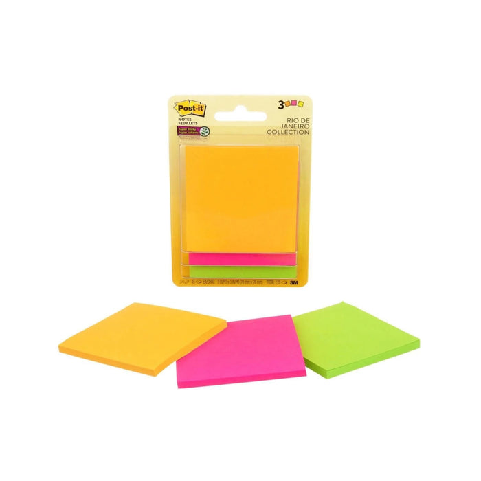 Post - it Super Sticky Notes 3 pack, 3 in x 3 in (76 mm x 76 mm)