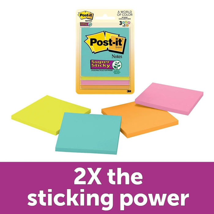 Post - it Super Sticky Notes 3 pack, 3 in x 3 in (76 mm x 76 mm)