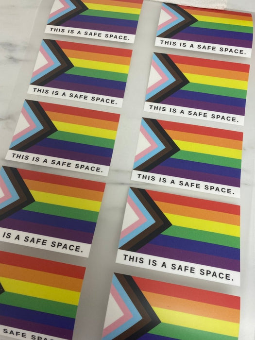 Safe Space Pride Flag Door / Window Decal