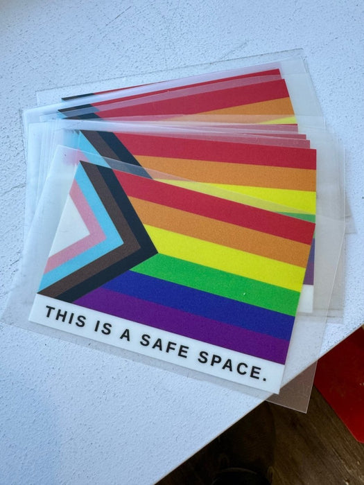 Safe Space Pride Flag Door / Window Decal