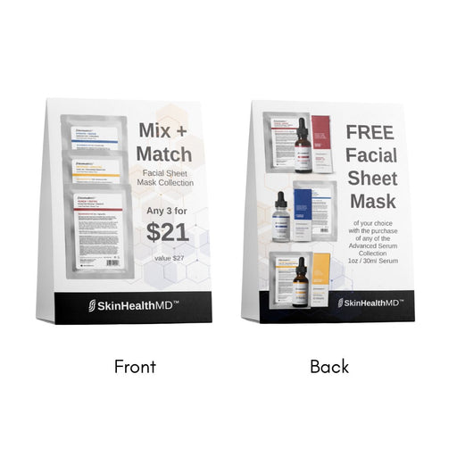 SkinHealthMD Mask Collection POS Retail Promotional Tent Card