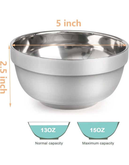 Stainless Steel Facial Mask Bowl, Double Walled, Large, 450ml / 15oz