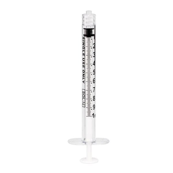 SOL-M ™ P18001PP 1 ml Luer Lok Disposable Syringe, Sterile, Case of 100