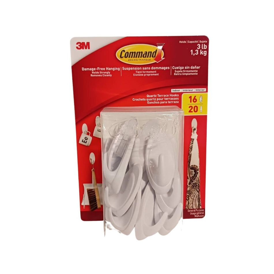 3M Command Strips Hanging Hooks & Strips, 36 pieces