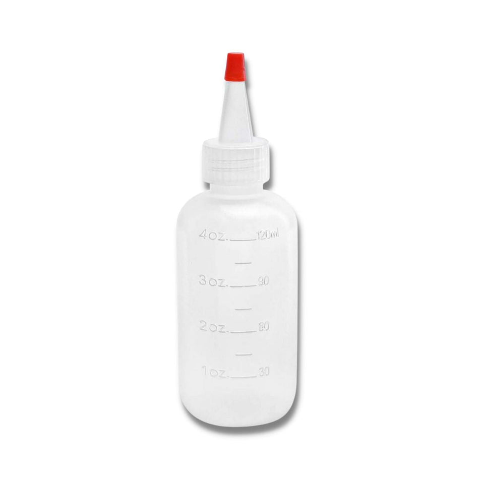 4 oz Plastic Squeeze Bottle w/ Cap + Measurement