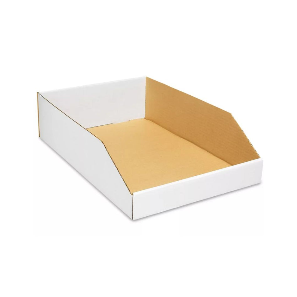 White Corrugated Bin Boxes - 18" L x 12" W x 4" H (50 Pack)