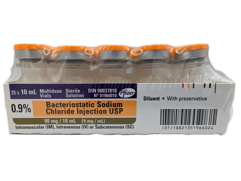 Sodium Chloride 0.9% for Injection, 10 ml Vial Bacteriostatic with Preservative