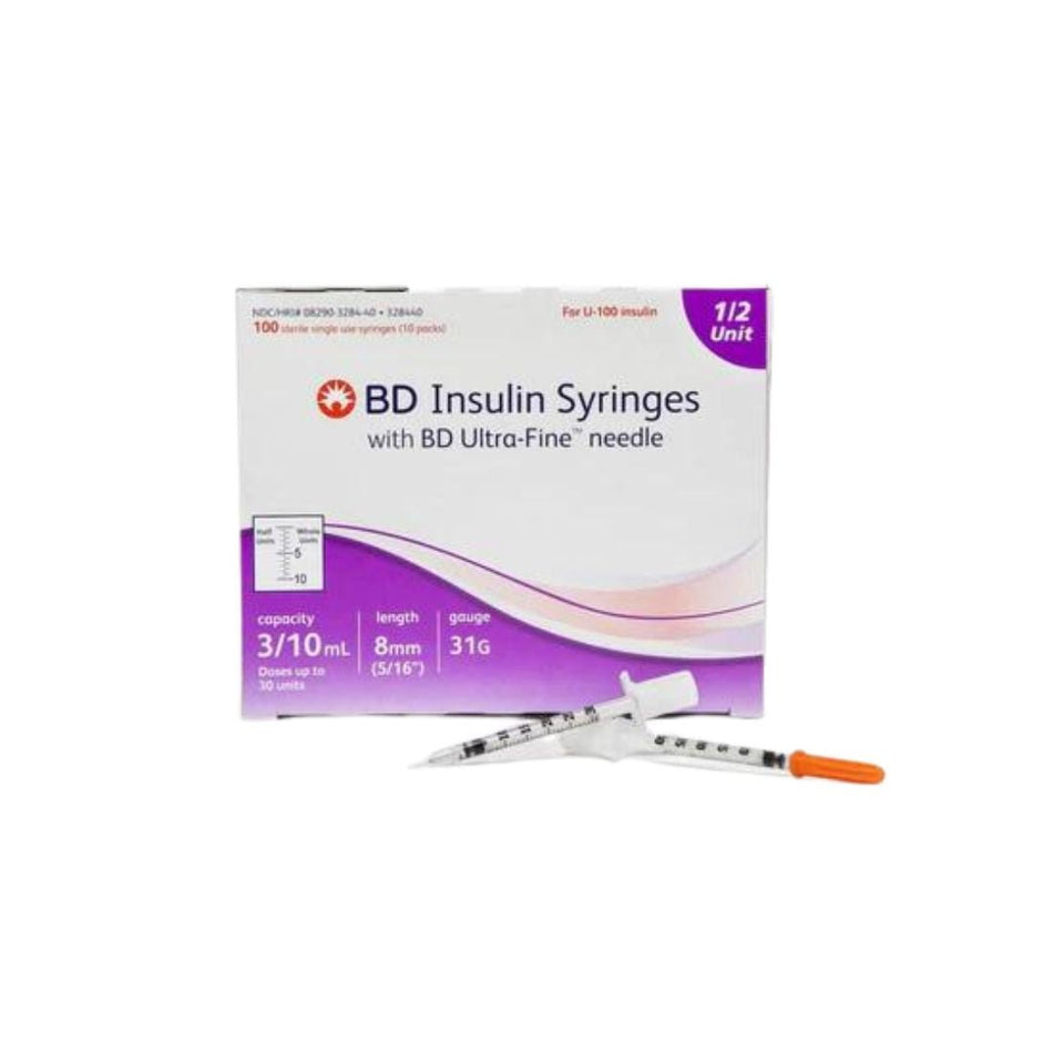 BD 320440 0.3 ml 31G x 5/16" Ultra-Fine Botox / Insulin 8mm Disposable Needle, Box of 100