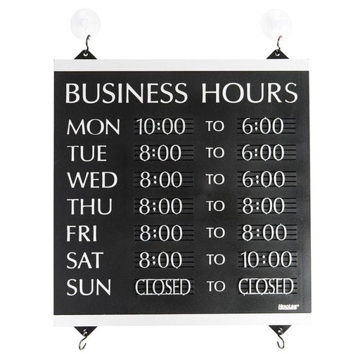 Business Hours Sign - includes 176 characters | 14" x 13"