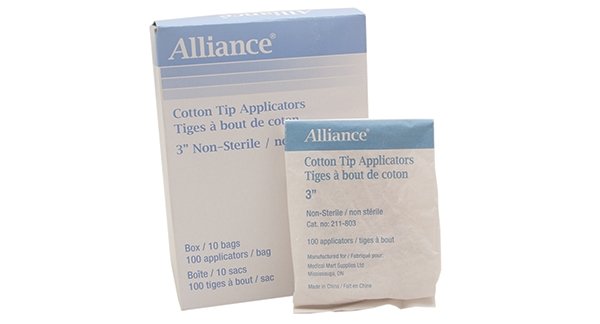 Cotton Tip Applicator 3” Non-Sterile, Pack of 100
