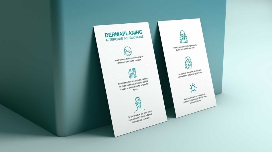 Dermaplaning Post Treatment Aftercare Instructions Cards | QTY 25