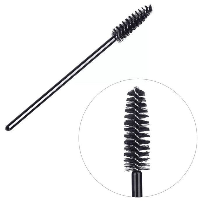 Disposable Mascara Wand Spoolie Lash Brushes, Black (50 pieces)