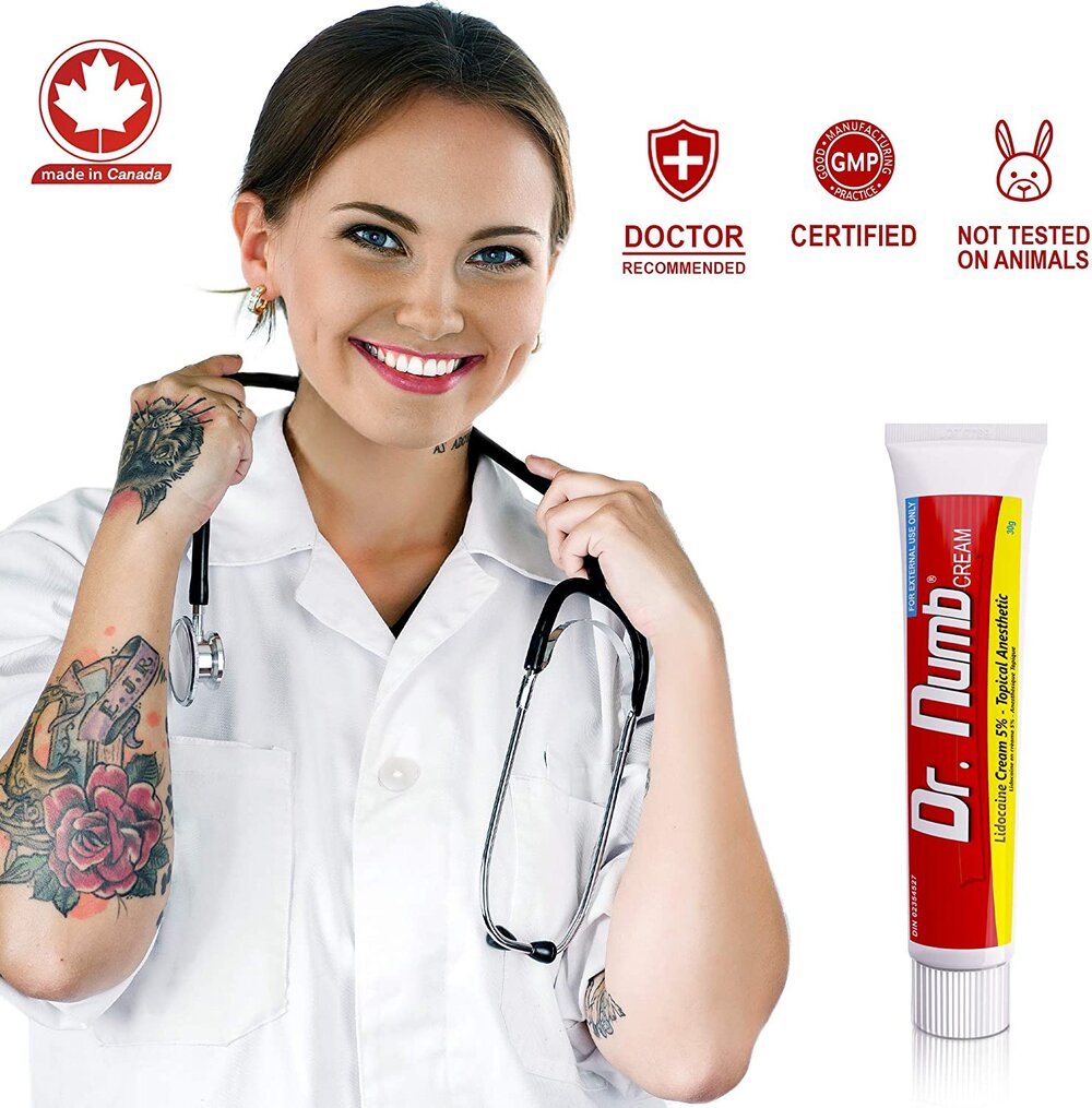 Dr Numb 5% Lidocaine Numbing Cream | Topical Numbing for Laser, Microneedling + Tattoo Removal - Beauty Pro Supplies Canada