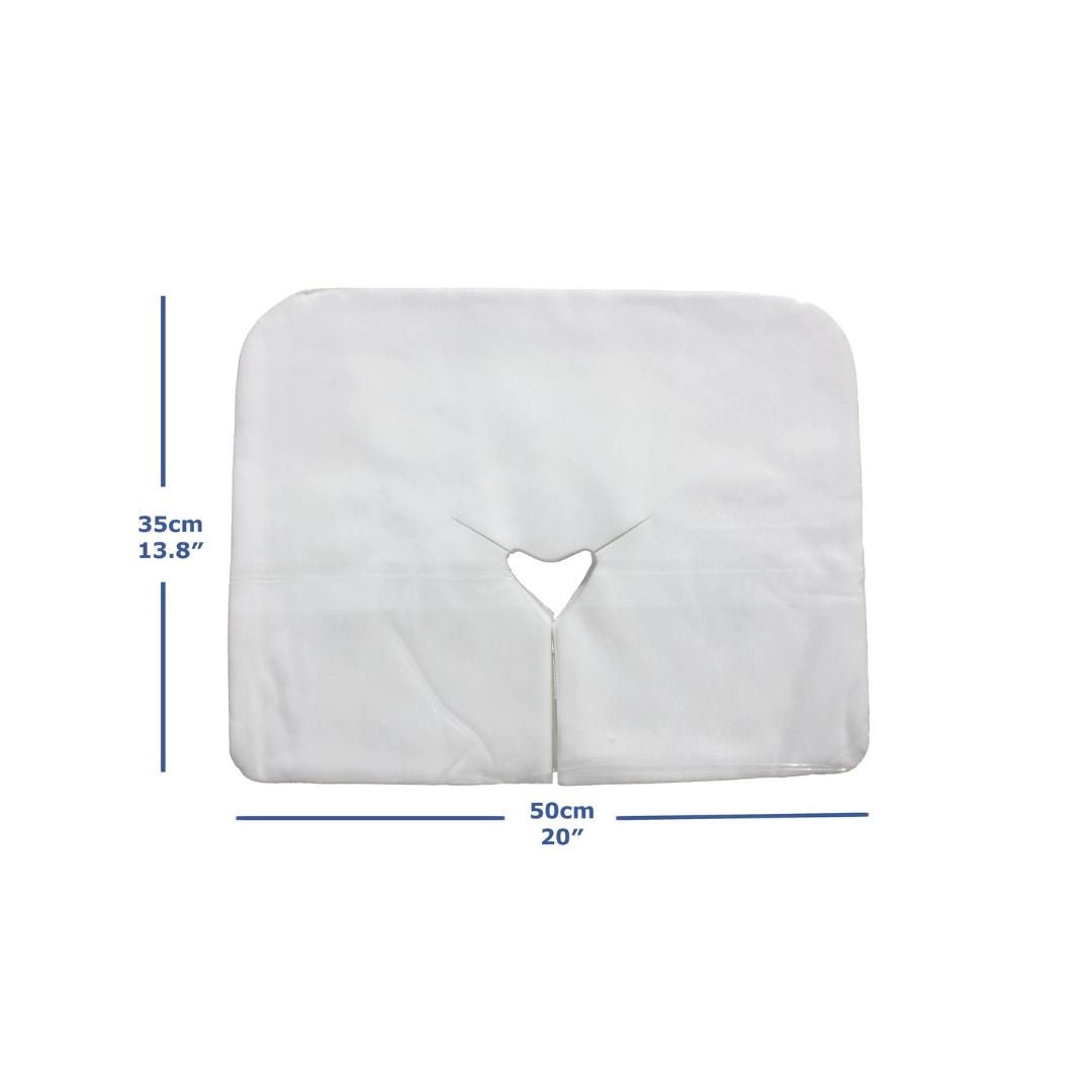Disposable Headrest Covers, Face Cradle Covers, Face Pillow Covers for Massage Tables, Medical + Facial Beds (Pack of 100)
