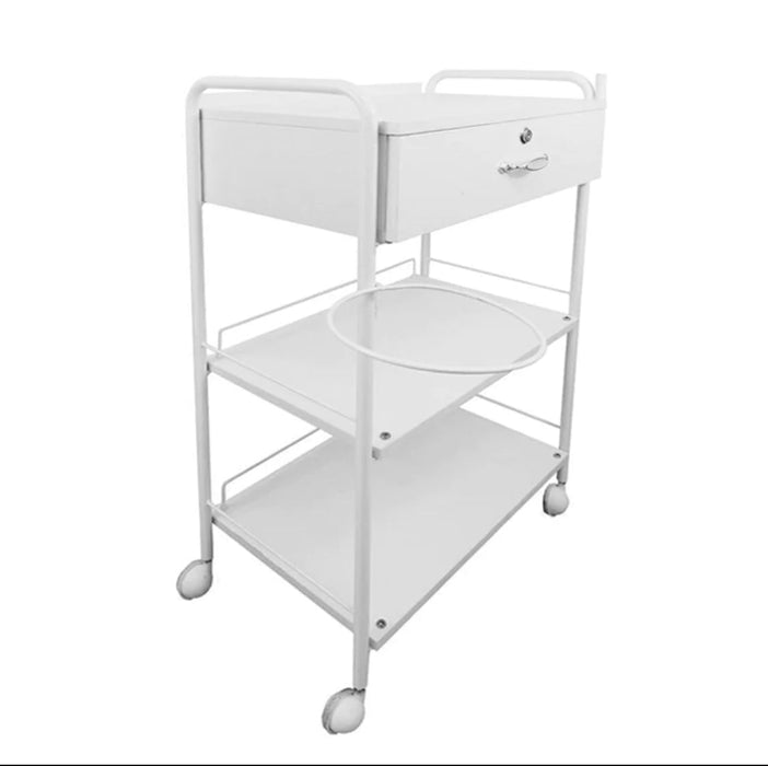 Spa Aesthetican Facial Trolley with Lockable Drawer + Lamp Holder