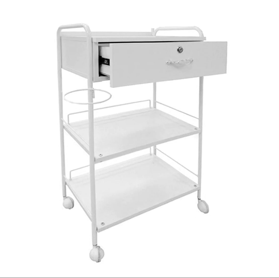 Facial Trolley with Lockable Drawer + Lamp Holder - Beauty Pro Supplies Canada