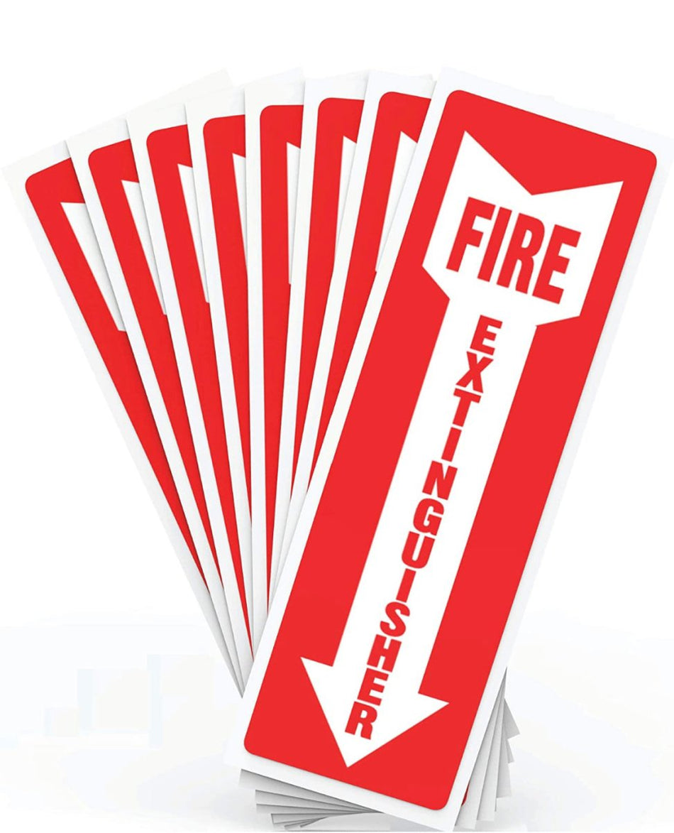Fire Extinguisher Signs, Safety Sign Sticker 4" X 12"