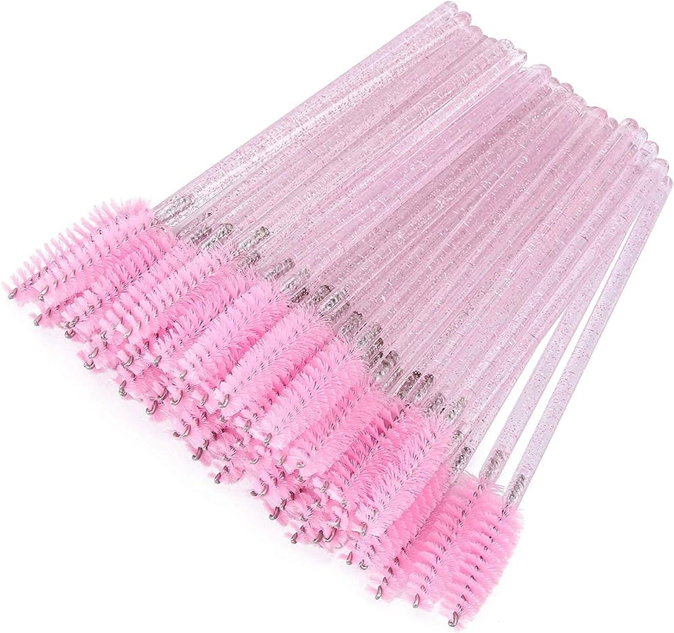 Lash Brush Mascara Wands Spoolies, Pink Glitter