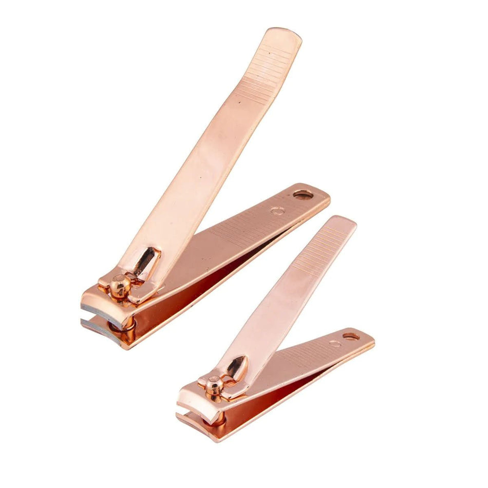 Rose Gold Nail Clipper / Cutter Duo, Stainless Steel - Set of 2