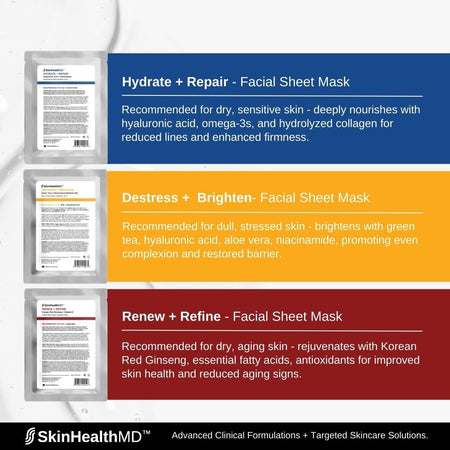 SkinHealthMD Advanced Essentials Mask Collection - Box of 6 Sheet Masks