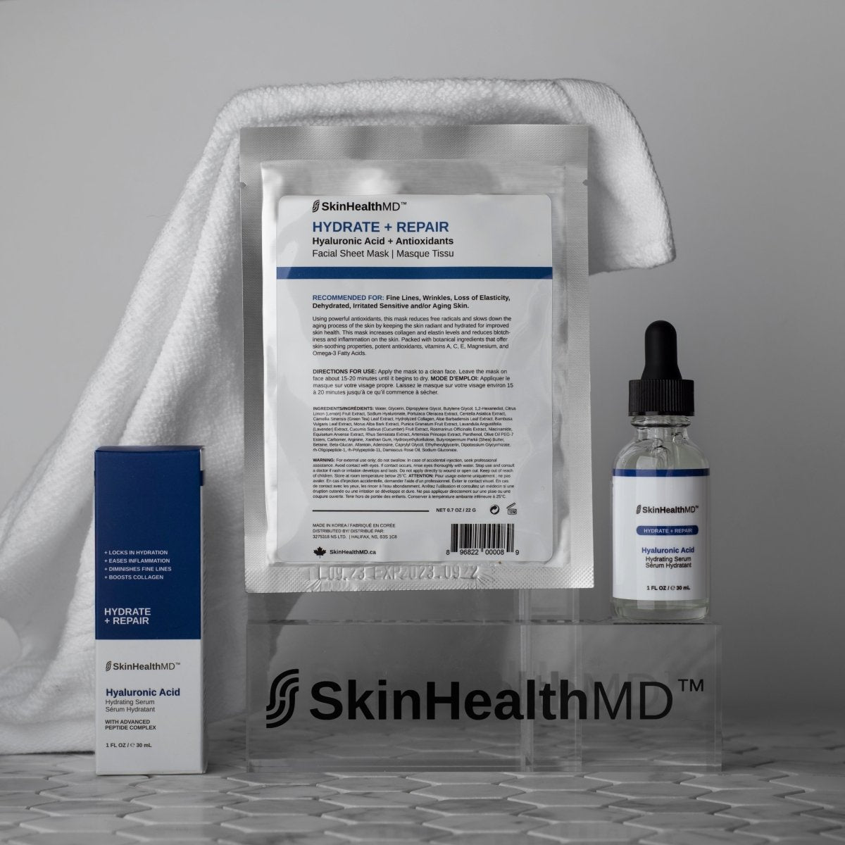 SkinHealthMD Hydrate + Repair Facial Sheet Mask | Hyaluronic Acid + Antioxidants