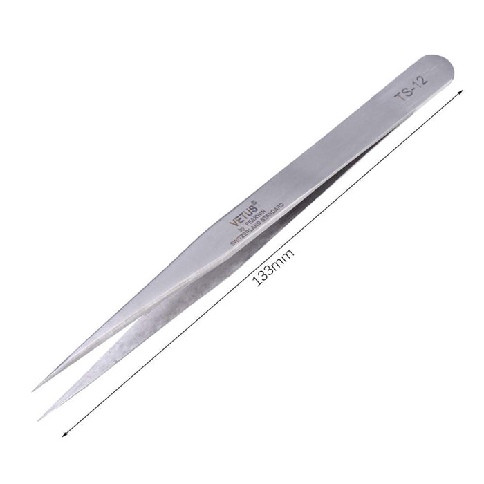 Vetus Tweezers ST-12 Fine Tip Straight Eyelash Extension Tweezer
