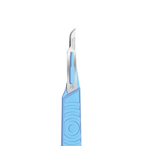 15 Disposable Sterile Scalpels, Premium Blade + Handle, Box of 10