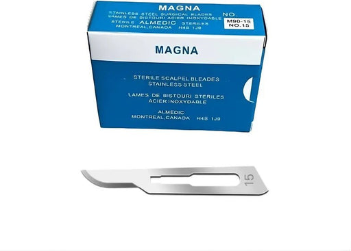 15 Scalpel Blades, Premium Stainless Steel, Box of 100