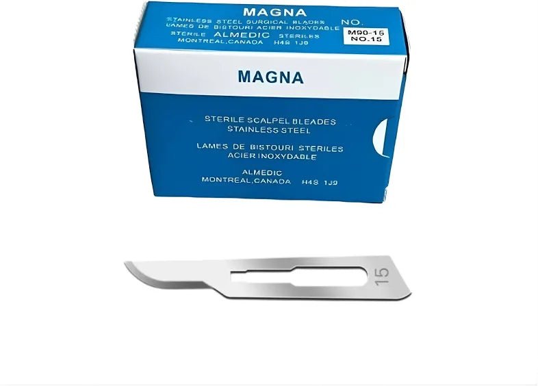 15 Scalpel Blades, Premium Stainless Steel, Box of 100
