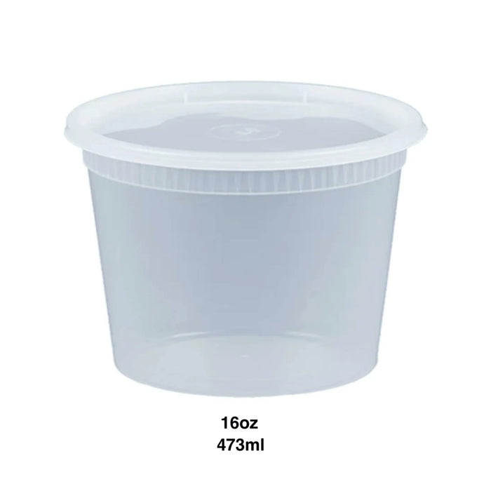 16oz 473ml Clear Plastic Deli Containers with Lids