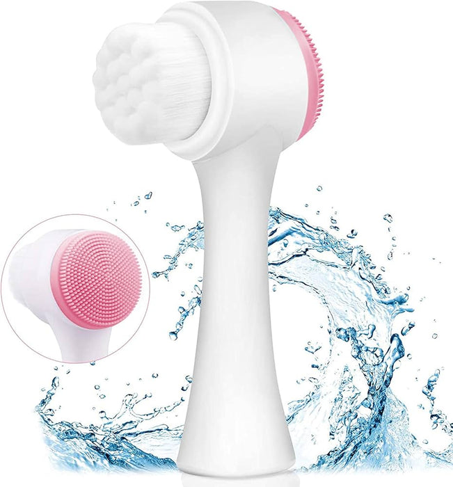 2 in 1 Double Side Facial Cleansing Brush, Silicone Facial Scrubber